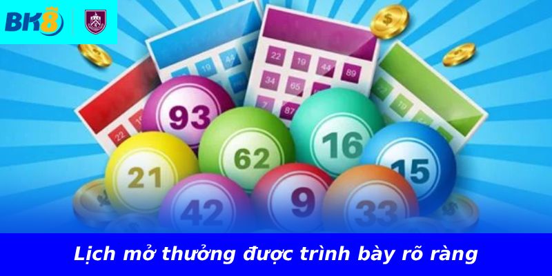 Lịch mở thưởng được trình bày rõ ràng